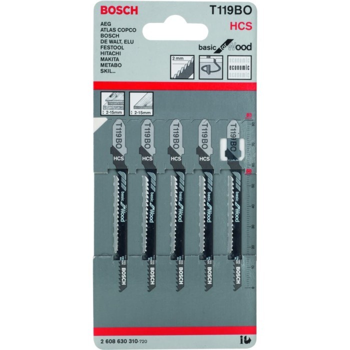 BOSCH Mata Gergaji Kayu Jigsaw Blade Basic for Wood T 119 BO Bosch T 119 BO