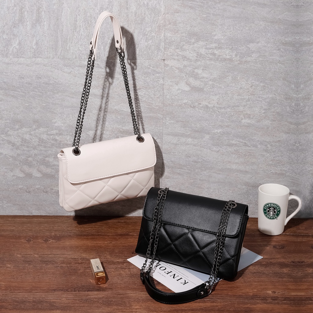 Tas Selempang Wanita Evening Bag Tali Mix Rantai Sintetis Fashion Import Shoulder Bag Kekinian Berkualitas Traco