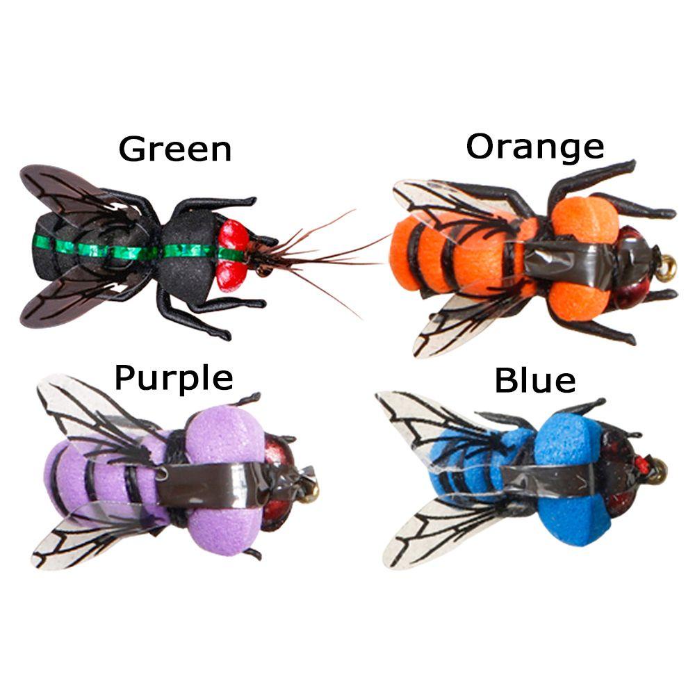 Preva 2pcs Serangga Lalat Fly Hook Portable Bionic Bee Serangga Engkol Mengambang Umpan Umpan