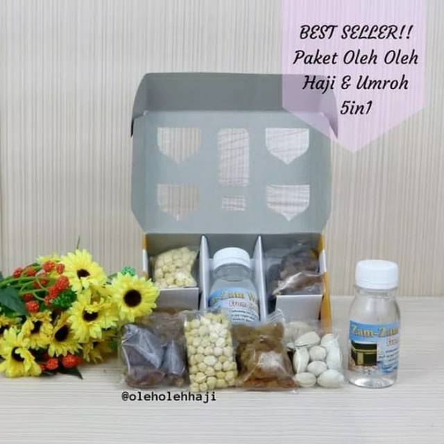 

Paket oleh oleh haji dan umroh 5 in 1 + Air zam zam 80 ml