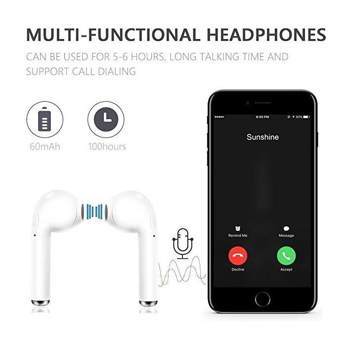 LDS EARPHONE BLUETOOTH i7S TWS WITH CHARGER CASE / HEADSET BLUETOOTH IMPORT / AIRPOD WIRELESS--