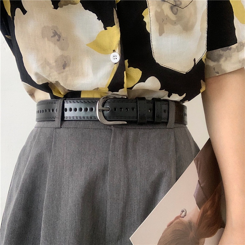 BGS-173 Ikat Pinggang Gesper Belt Polos Wanita Bahan Kulit PU / Tali Pinggang Wanita / Gesper Fashion Style Kekinian 2022