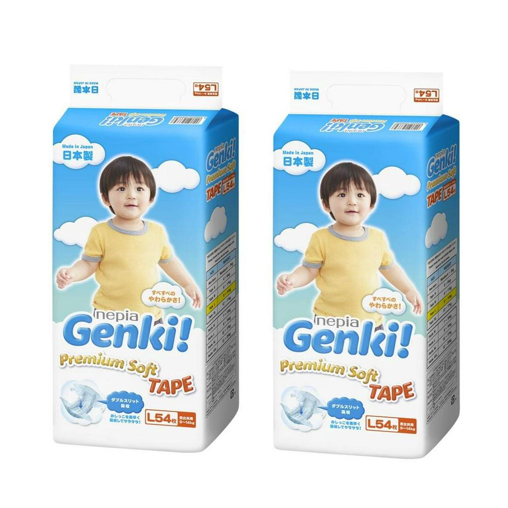 Promo Harga Nepia Genki Premium Soft Tape L54 54 pcs - Shopee