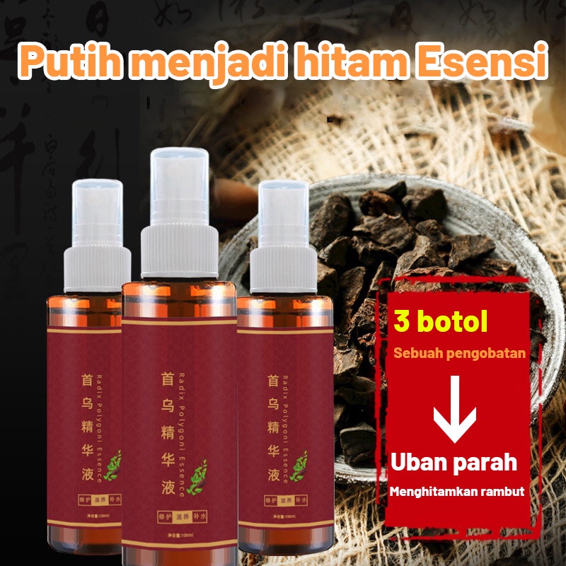 【O'RANNLE】Rambut putih cepat menghitam Serum rambut cat rambut hitam semprotan esensi rambut hitam 100ml hair treatment he shou wu memelihara dan memperbaiki anti Hair color penghitam rambut uban Sin Hair