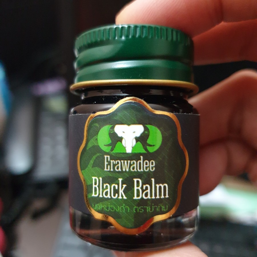 Erawadee Black Balm Balsem Hitam Essential Oil Original Thailand