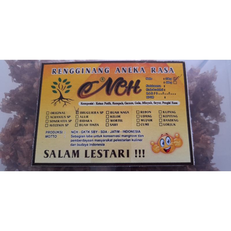 

makanan ringan camilan rengginang mentah olahan mangrove