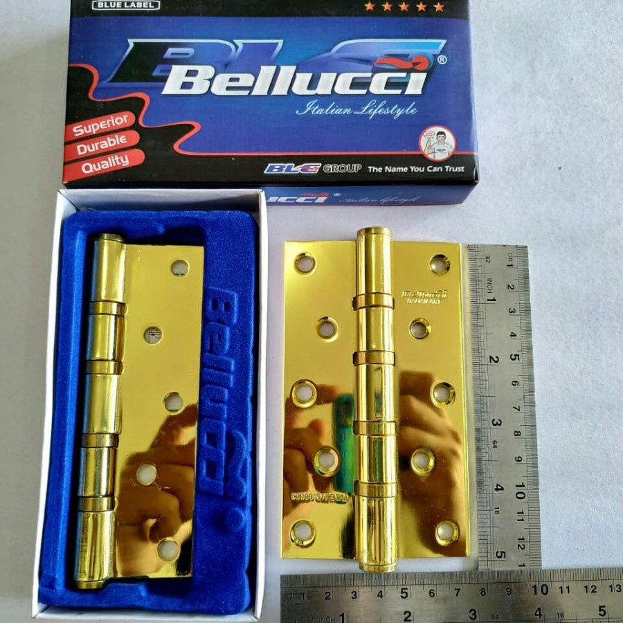 Engsel Pintu Jendela Belluci 3&quot; 4&quot; 5&quot; Hinge Engsel Belluci BLACK WHITE GOLG STAINLES  Murah