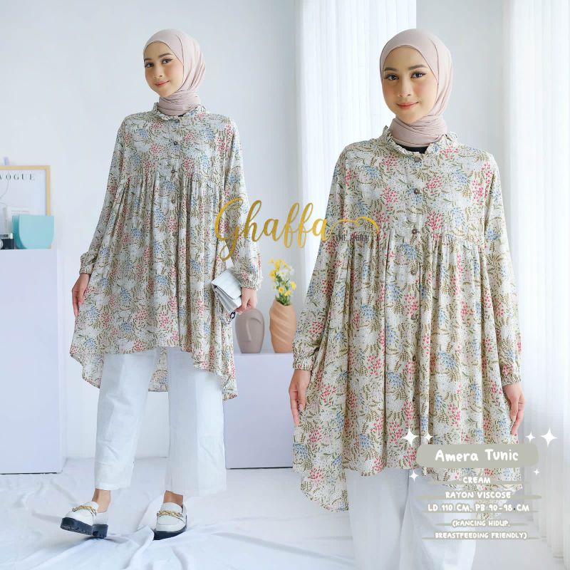 AMERA TUNIK BY GHAFFA THE LABEL (TUNIK MOTIF) Tunik muslimah modern rekomended