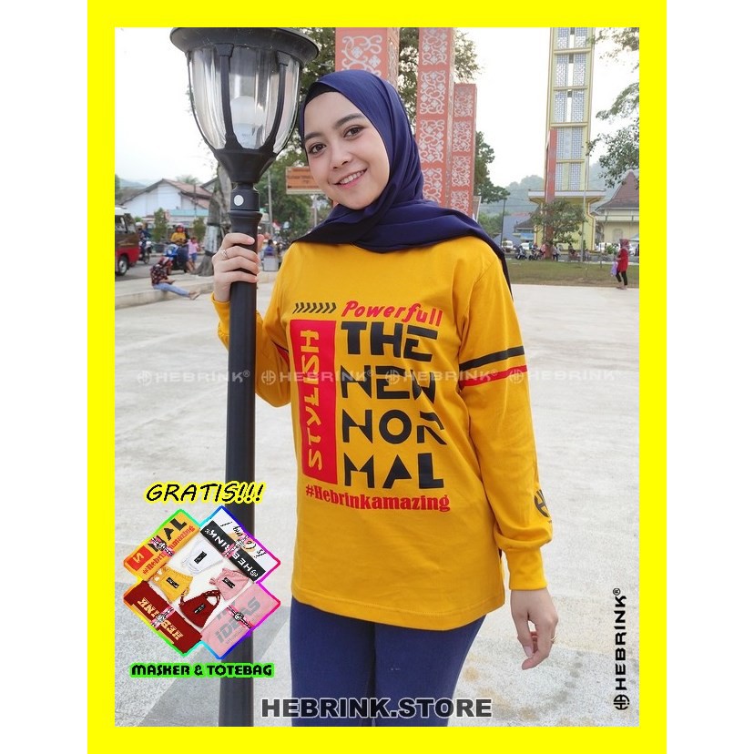 Sweatshirt Hebrink HB4 Kaos Wanita Lengan Panjang Premium High Quality Bergaransi 100%