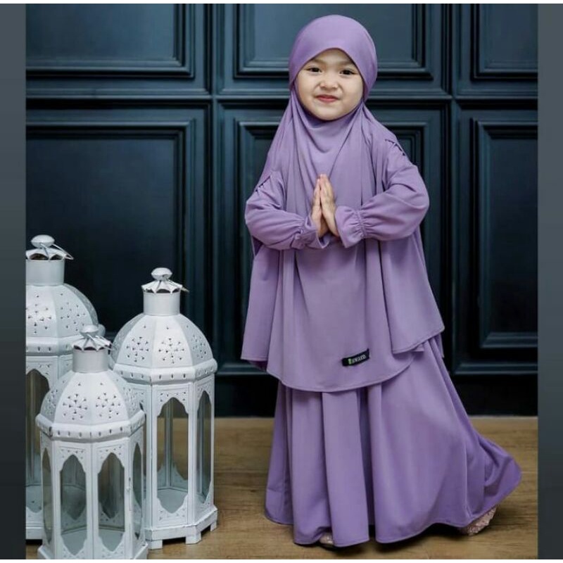LUTHFIA KIDS FRENCH KHIMAR FATIMAH SET GAMIS SYARI ANAK 1-6TAHUN