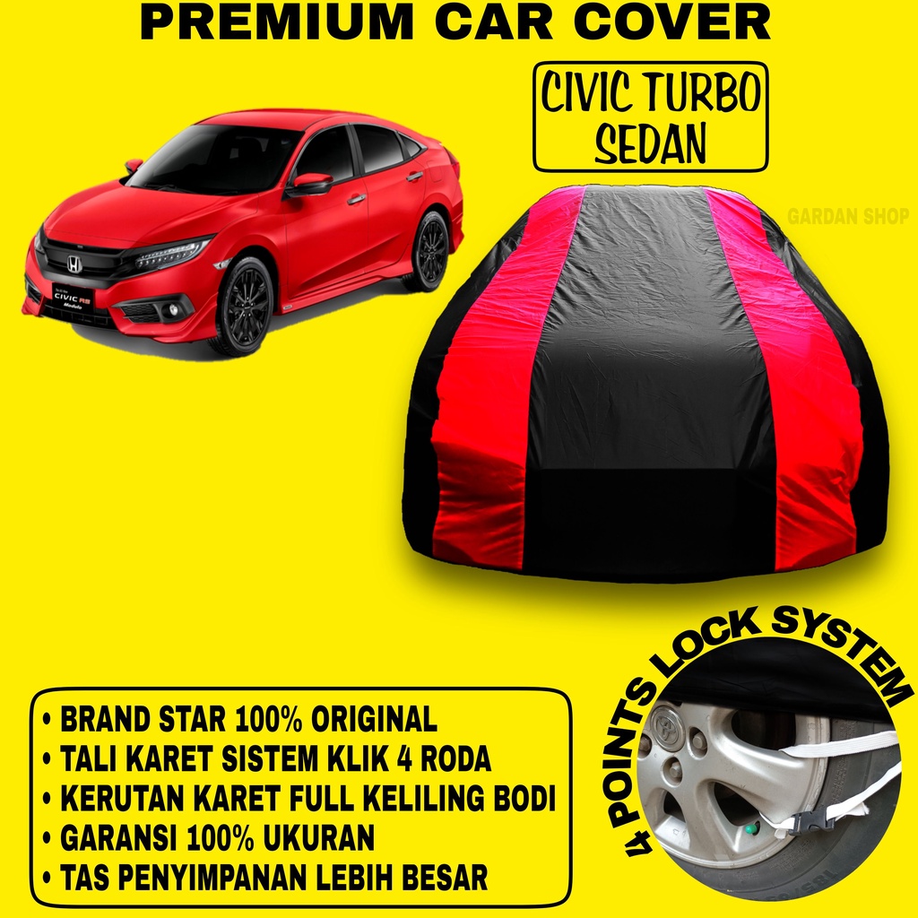 Body Cover CIVIC TURBO SEDAN Sarung MERAH Penutup Pelindung Bodi Mobil Honda Civic Turbo Sedan PREMIUM Cover