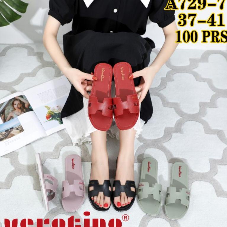 BAA.02Jl22g | sandal slop H verotino 729-7 sandal jelly import wanita