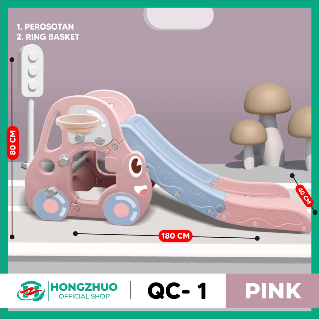 BEBEHOME (COD) Mainan Anak Perosotan DOLPHIN / Mainan Perosotan / Perosotan Anak / Persotoan Mainan / Perosotan-QC-1 PINK