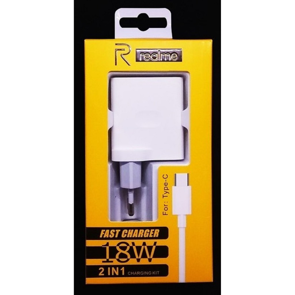 Fast Charger Type-C Realme Charging Kit 18Watt 2 in 1 Kualitas Josss Bergaransi 6 Bulan Ready