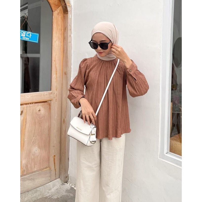 1KG MUAT 5PCS | OLIVE LADY CRUSH SHIRT TOP HITS OOTD SELEBGRAM FASHION GROSIR WANITA TERMURAH