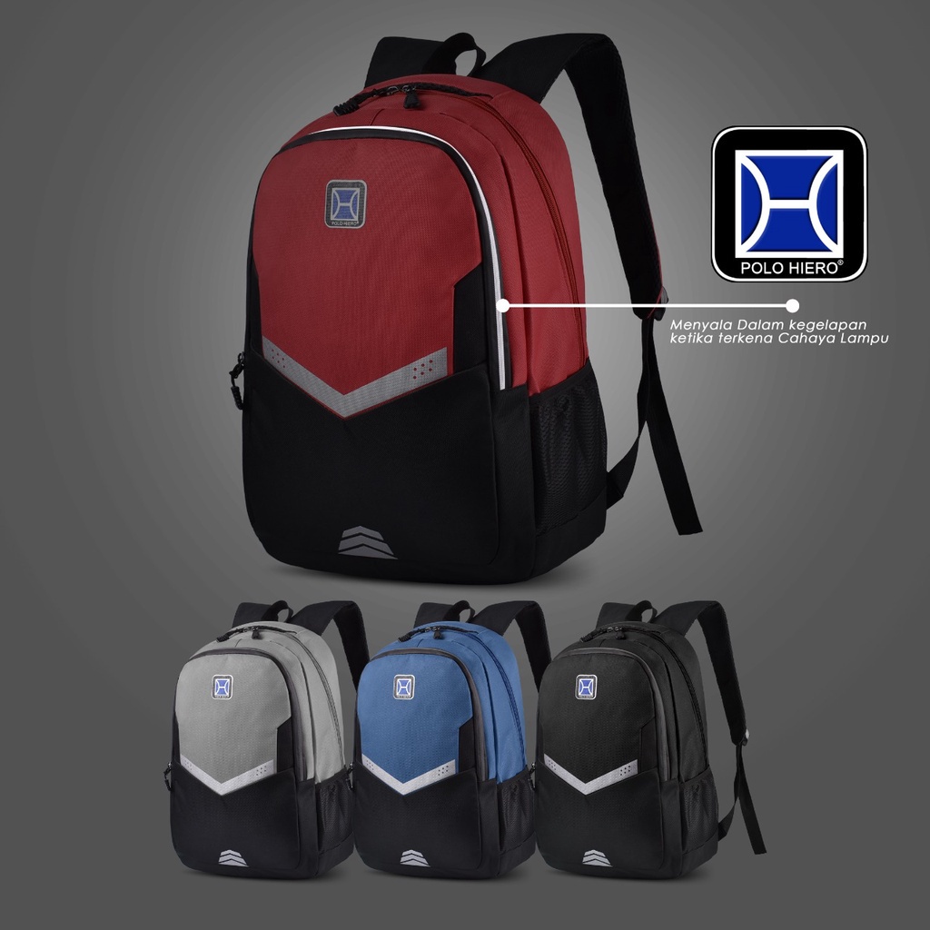 (RF) Tas Sekolah Polo Hiero N64070 Tas Ransel Laptop Fashion Tas Pria Backpack Fashion Tas Ransel Punggung