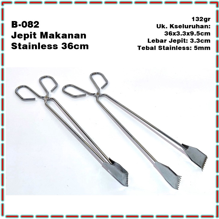 B-082 Jepit/Capit Makanan Stainless 36cm