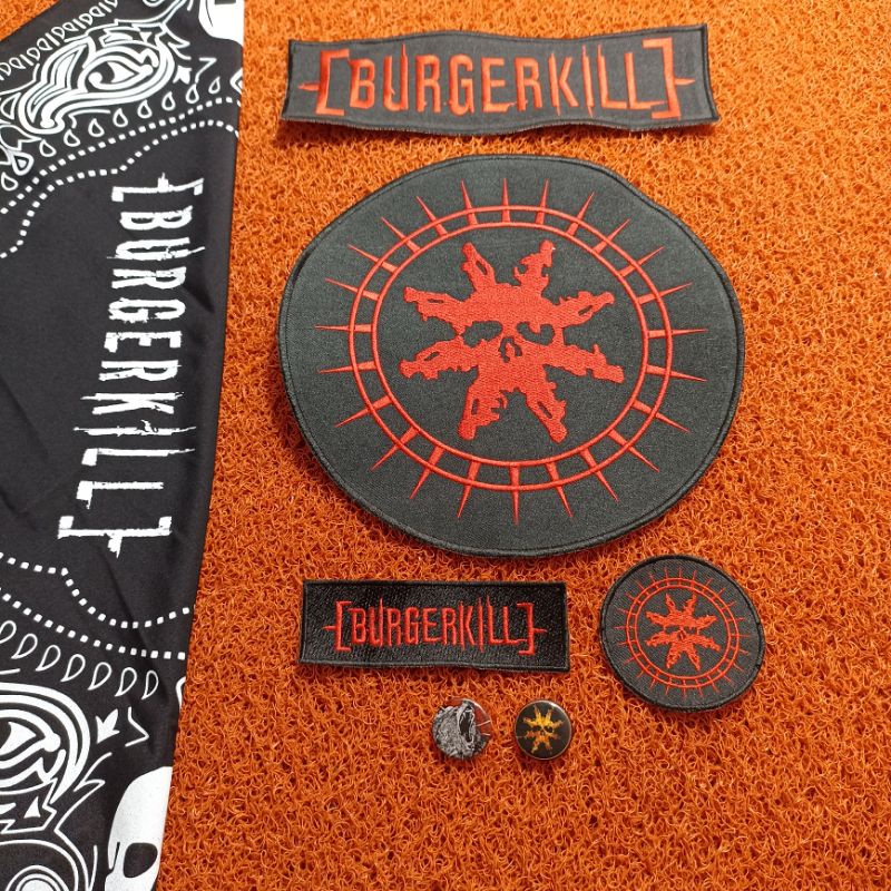 SLAYER BANDANA / BACKPATCH BORDIR SATU SET BURGERKILL BEST QUALITY