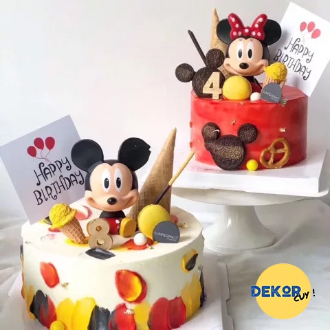 CAKE TOPPER FIGURE MICKEY MOUSE MINNIE MOUSE / Hiasan kue ulang tahun mickey mouse / Aksesoris Kue U
