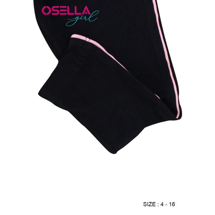 Osella Kids Girl Bottom Legging Stripe Pink Hitam-4