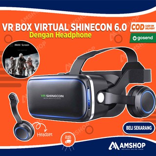 VR Box Virtual Shinecon 6.0 VR Box Virtual Reality dengan Headphone OMTHQNBK