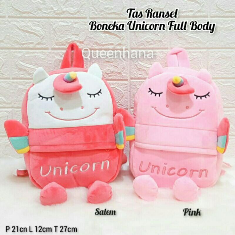 BAGPACK BONEKA / TAS RANSEL BONEKA UNICORN /TAS RANSEL ANAK