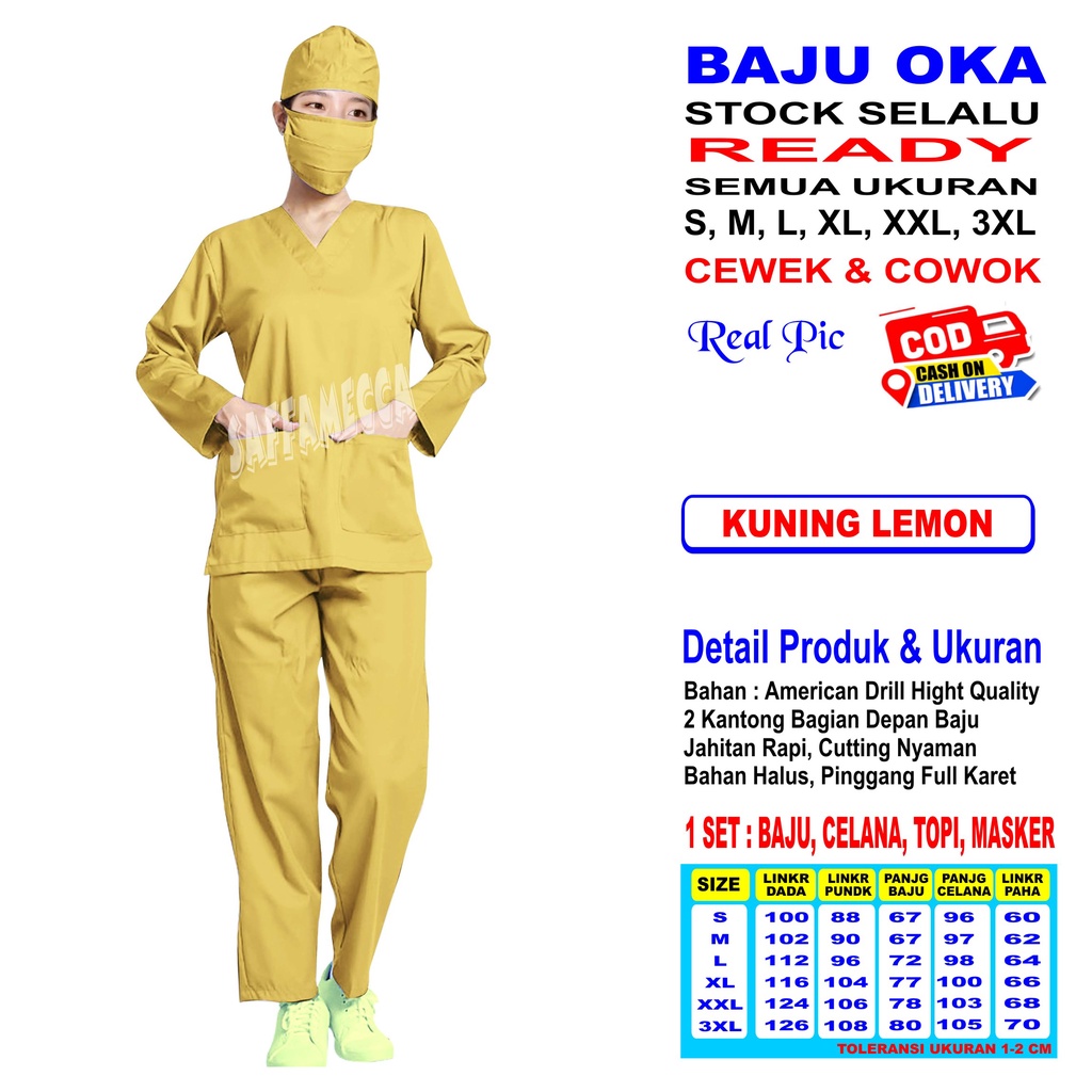 BAJU OKA   OKA   BAJU OKA   BAJU PERAWAT LENGAN PANJANG AB READY