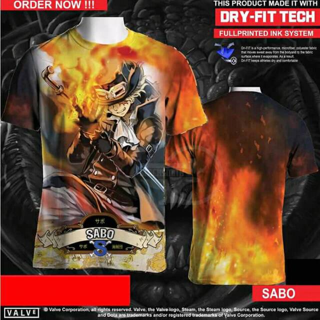 Kaos Anime One Piece Fullprint - SABO