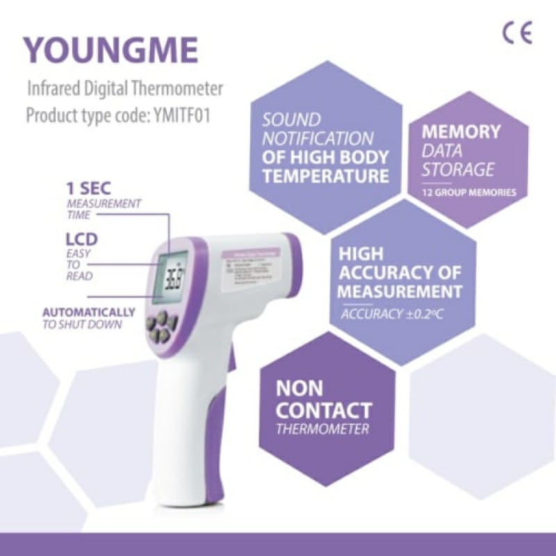 Youngme Infrared Digital Thermometer YMITF01 Pengukur Suhu Tubuh