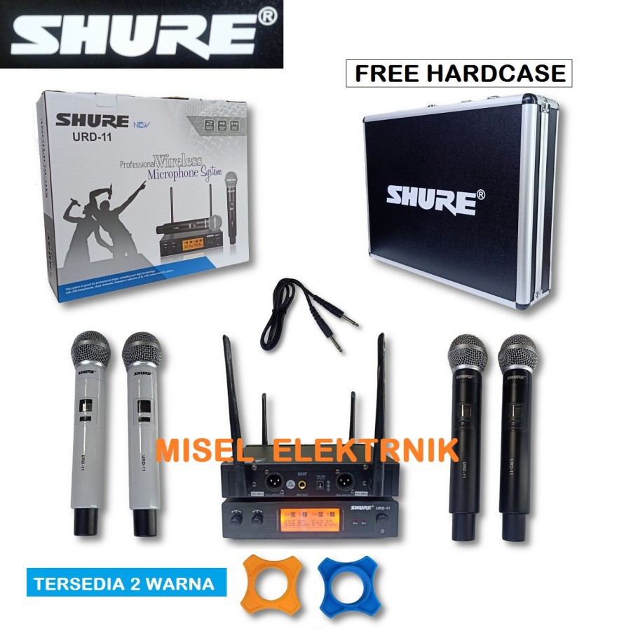 Shure URD11 Microphone wireless dual handlded / Mic Wireless 2 pegang