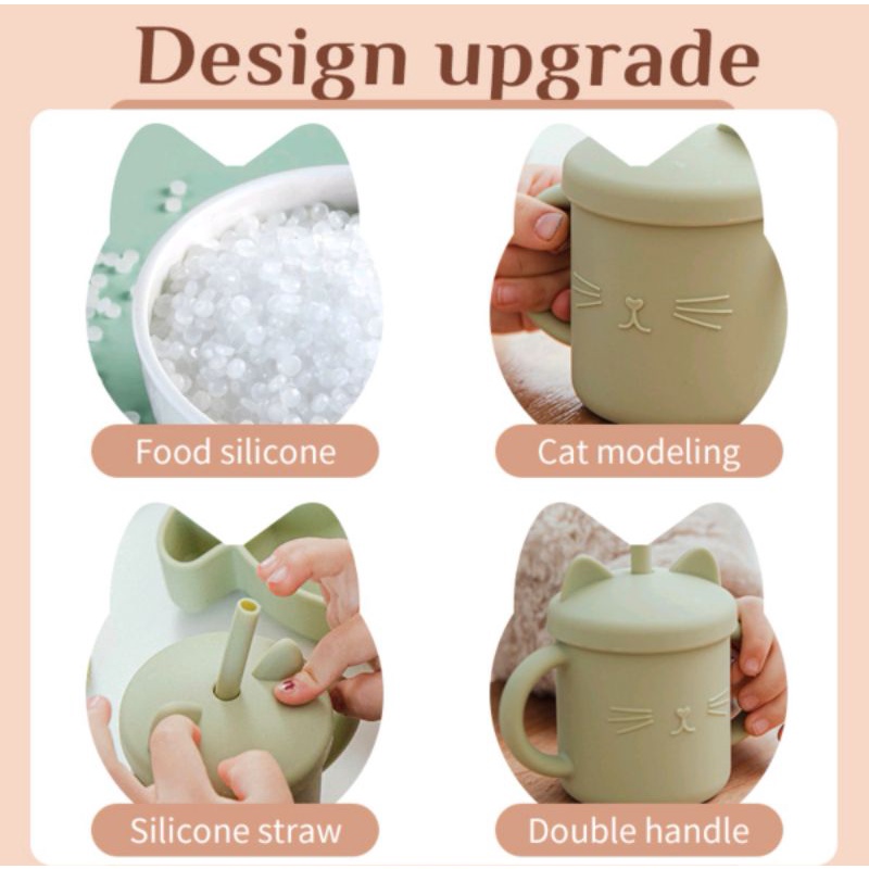 Gelas Silikon Bayi Anak Cat Sippy Cup