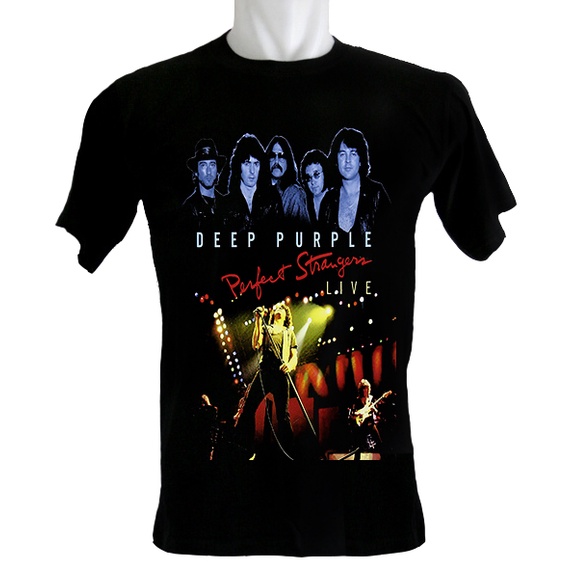 Indoshirt - Kaos Deep Purple Perfect Strangers - Bahan Katun - Kerah O - Ukuran 3XS sampai dengan 3X