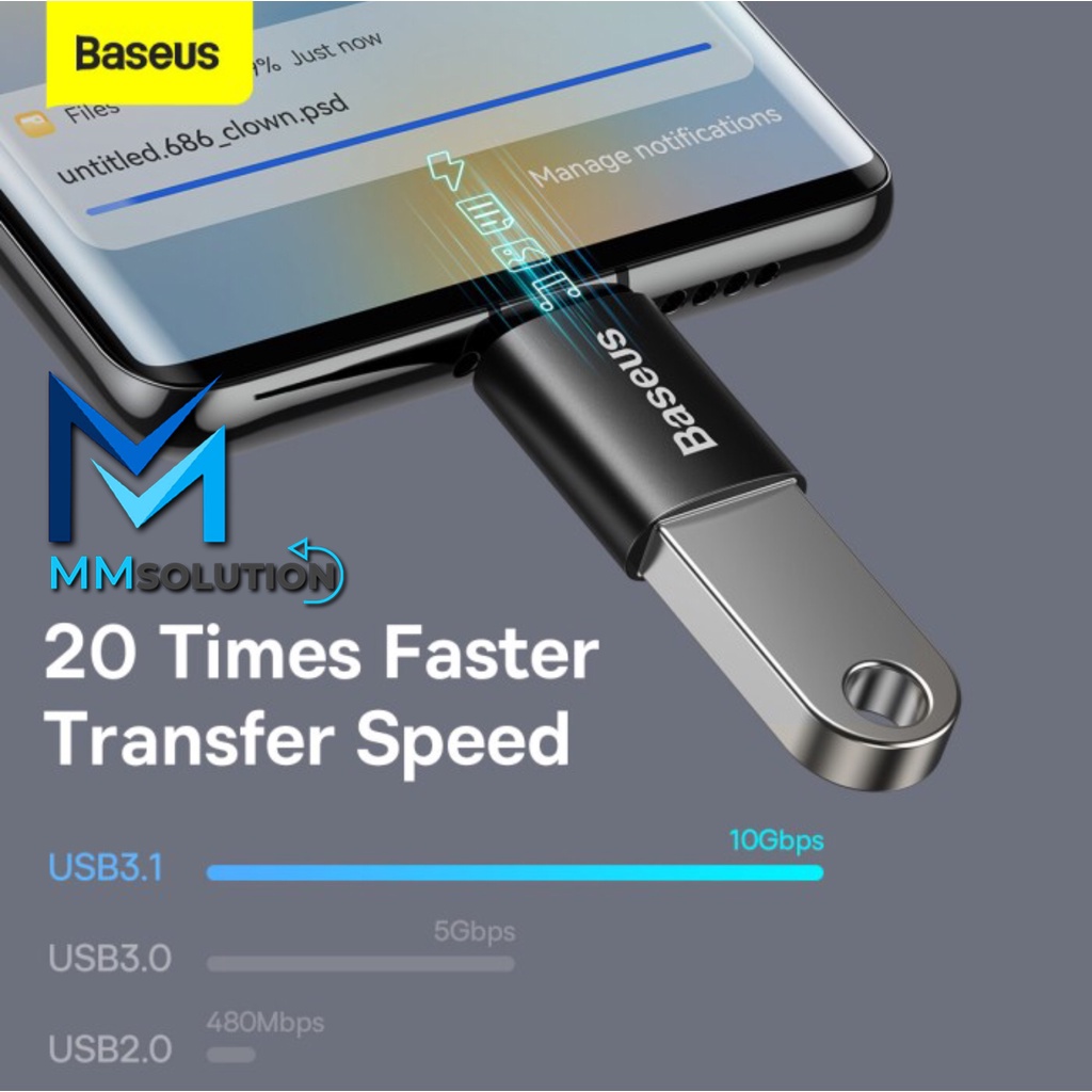 Baseus USB Female To Type-C Male Adapter Converter OTG Charging Data