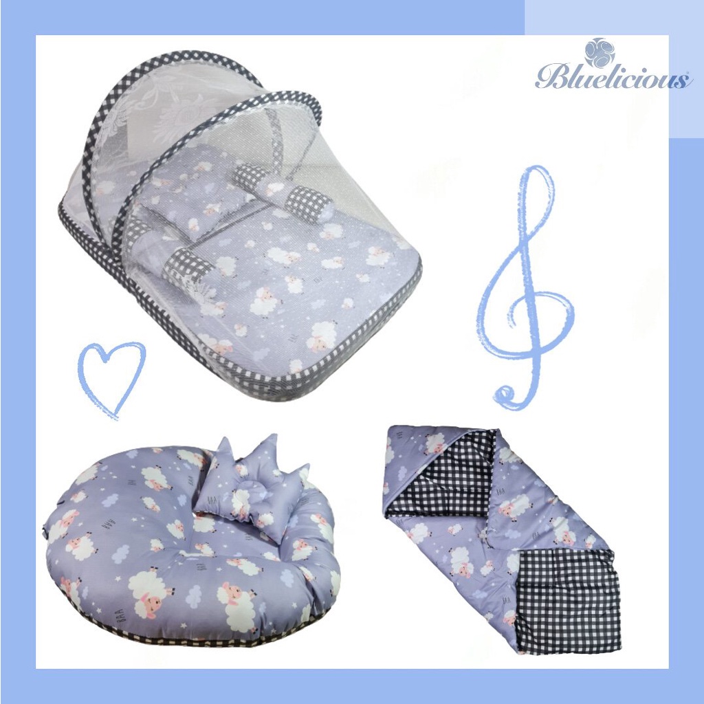 Gift Set Baby Newborn - Kasur Lipat Kelambu + Sofa Bayi + Selimut Bayi  - Kado Lahiran