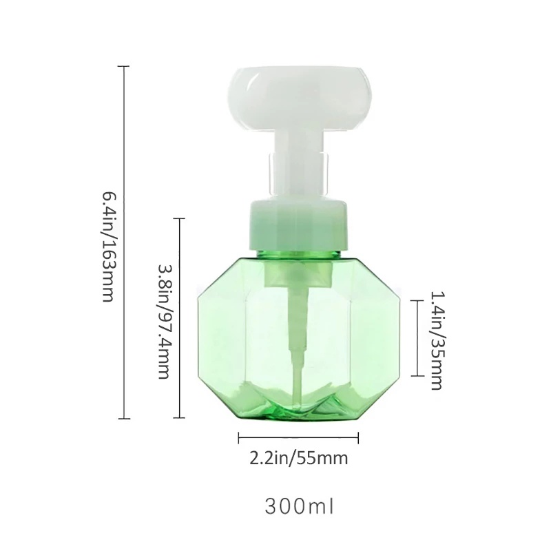 300ml Flower Foaming Liquid Soap Dispenser / Flower Pump Refillable Hand Soap Pump Bottles for Bathroon Soap Dispensers Supplies