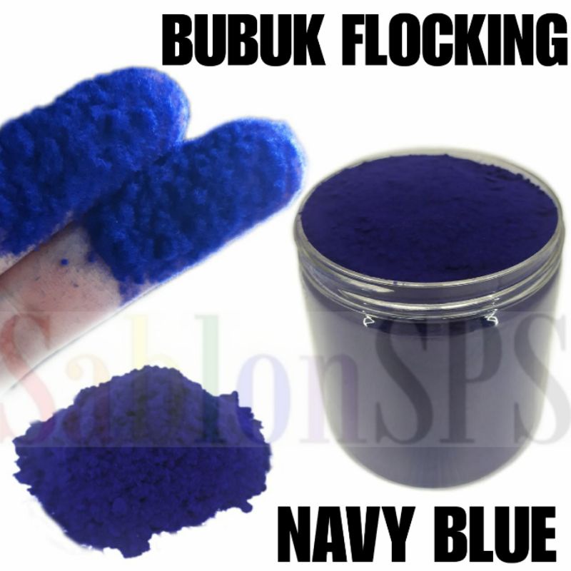 BUBUK FLOCKING NILON SABLON NAVY BLUE BLUDRU SERBUK NYLON 100GR