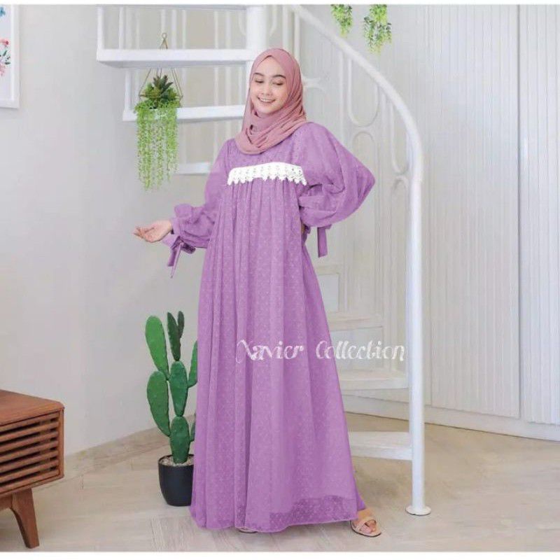 Maxi Dress ivory /gamis /gamis modern/gamis remaja/gamis kekinian