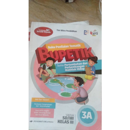 Buku Bupetik kelas 3A,3B,3C,3D,3E,3F,3G,3H  penerbit Erlangga (Bekas) ada
