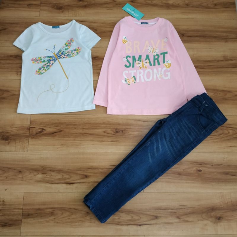 [Brandedbaby] 5-13T SENSHUKEI GIRL FASHION 3IN1 SET JEANS