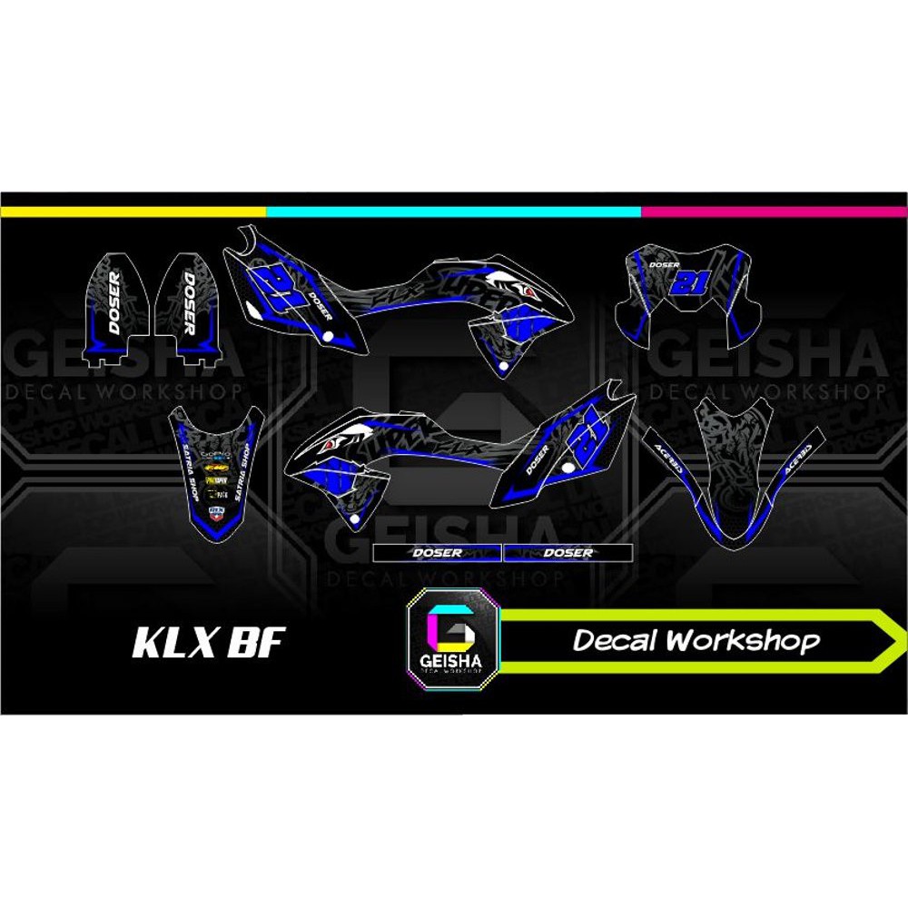 Jual DECAL KLX BF BIRU HITAM  terlaris