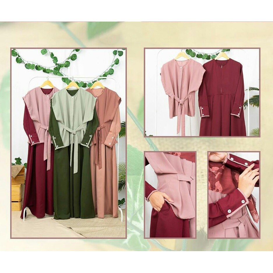 Arumi Set Size S M L XL | Gamis + Rompi Bahan Torri | Fashion Muslim