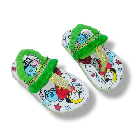 Sandal Bayi Motif BT21 Model Jepit Dayak Terbaru