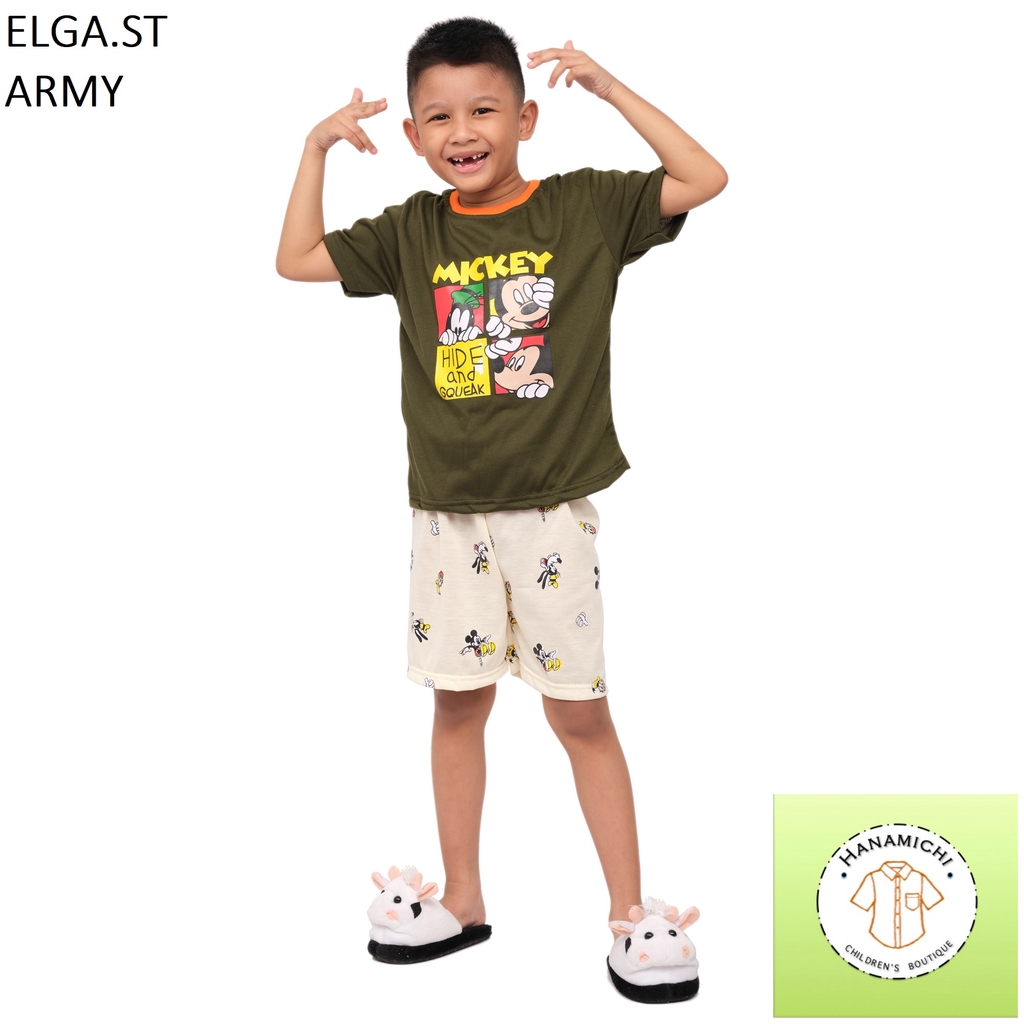 Hanamichi ELGA.ST Setelan Anak Lengan Pendek Sablon