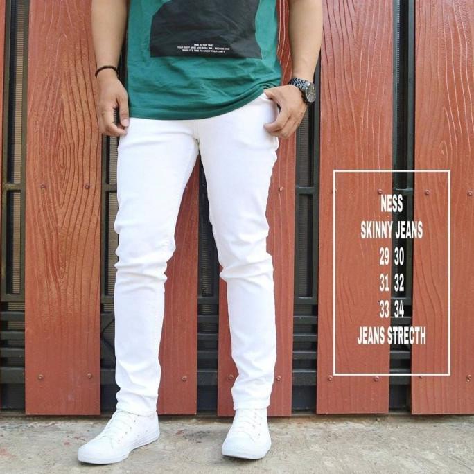 Celana Jeans Putih / Celana Panjang Pria / Skinny Jeans Pria