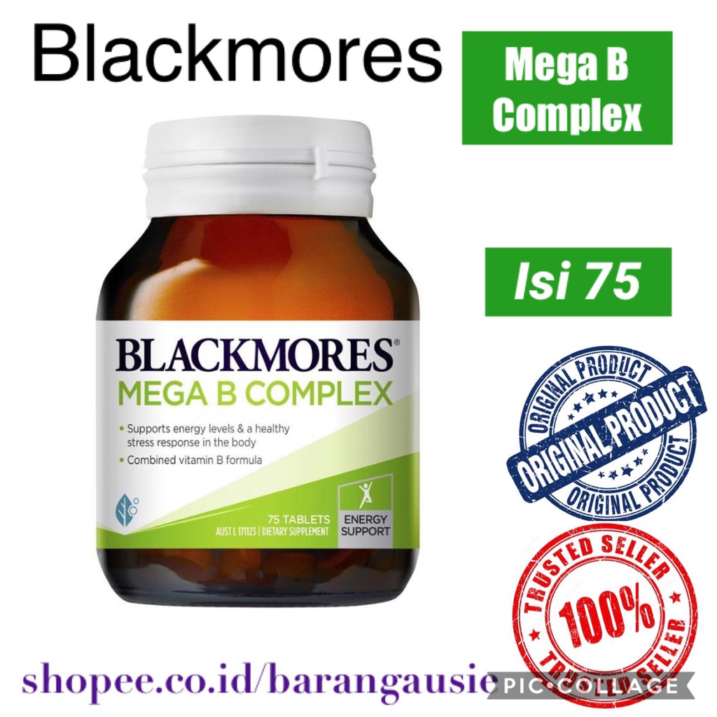 Blackmores Mega B Complex Isi 30 75 Tablets Shopee Indonesia