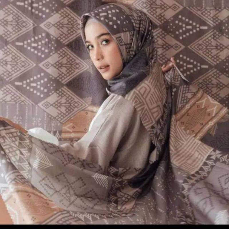 HIJAB BAJO SCARF BY WEARING KLAMBY MOTIF CHARCOAL REEF KW SUPER PREMIUM (COD GRAHAHIJAB)