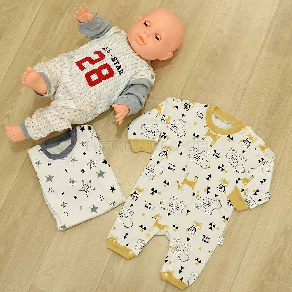 SNI BABY LEON Jumper Bayi Jumsuit kaos anak [0-6 Bln] GY-140 GY-141Jumpsuit Bayi Lengan Panjang