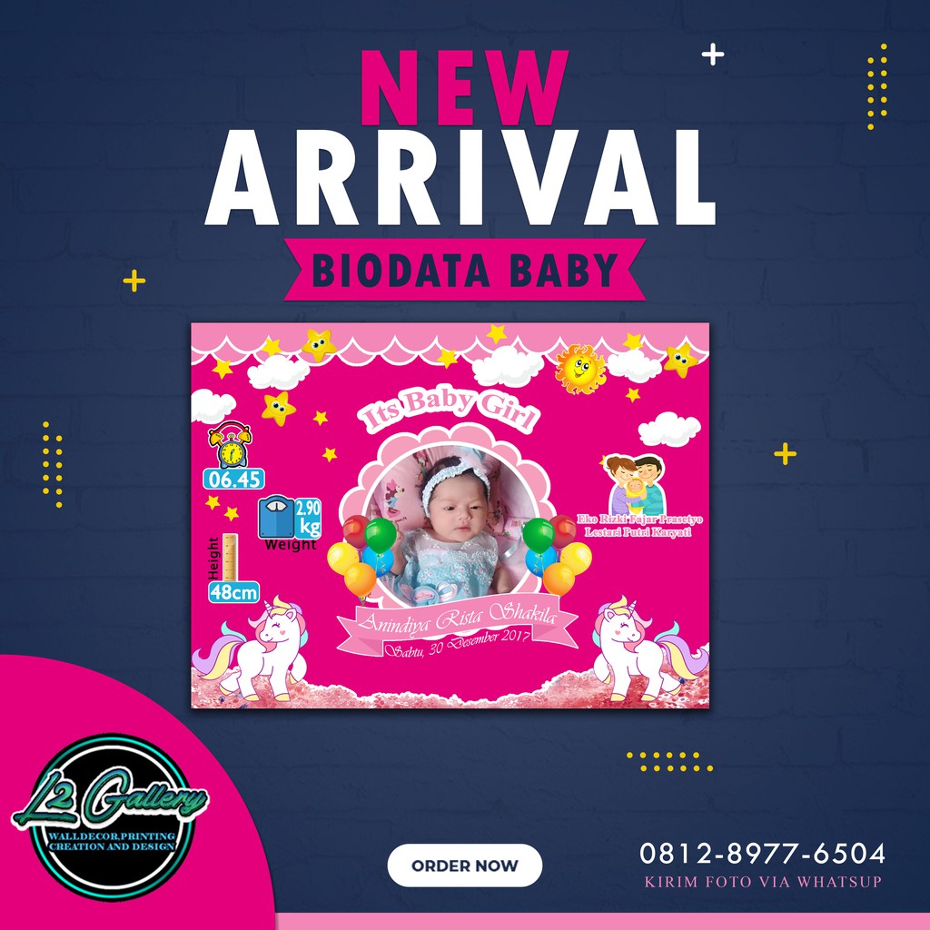 (COD) BIODATA BAYI - BABY BIO - BIODATA KELAHIRAN BAYI UNIK - KADO BABY NEWBORN