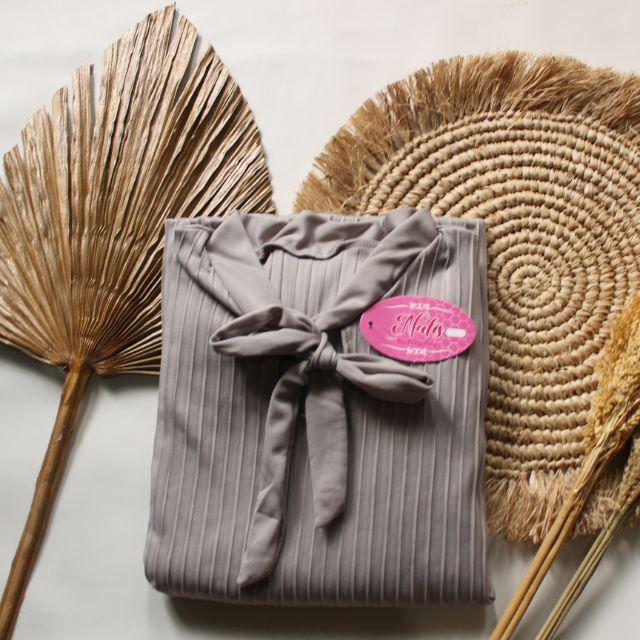 GAMIS PLISKET PITA MAYUNG JUMBO/ GAUDI  LONG DRESS PLISKET/ GAMIS DASI-Abu muda