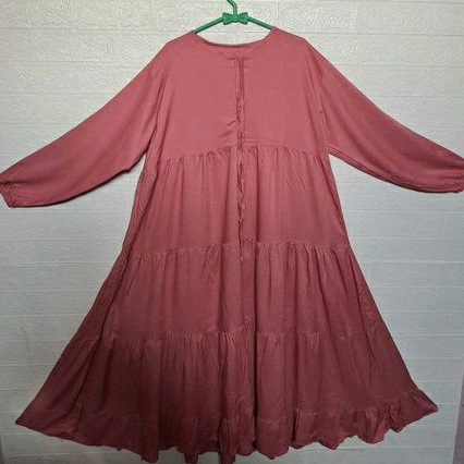 gamis midi dress susun rempel busui/Musi dress Hanun katun rempel